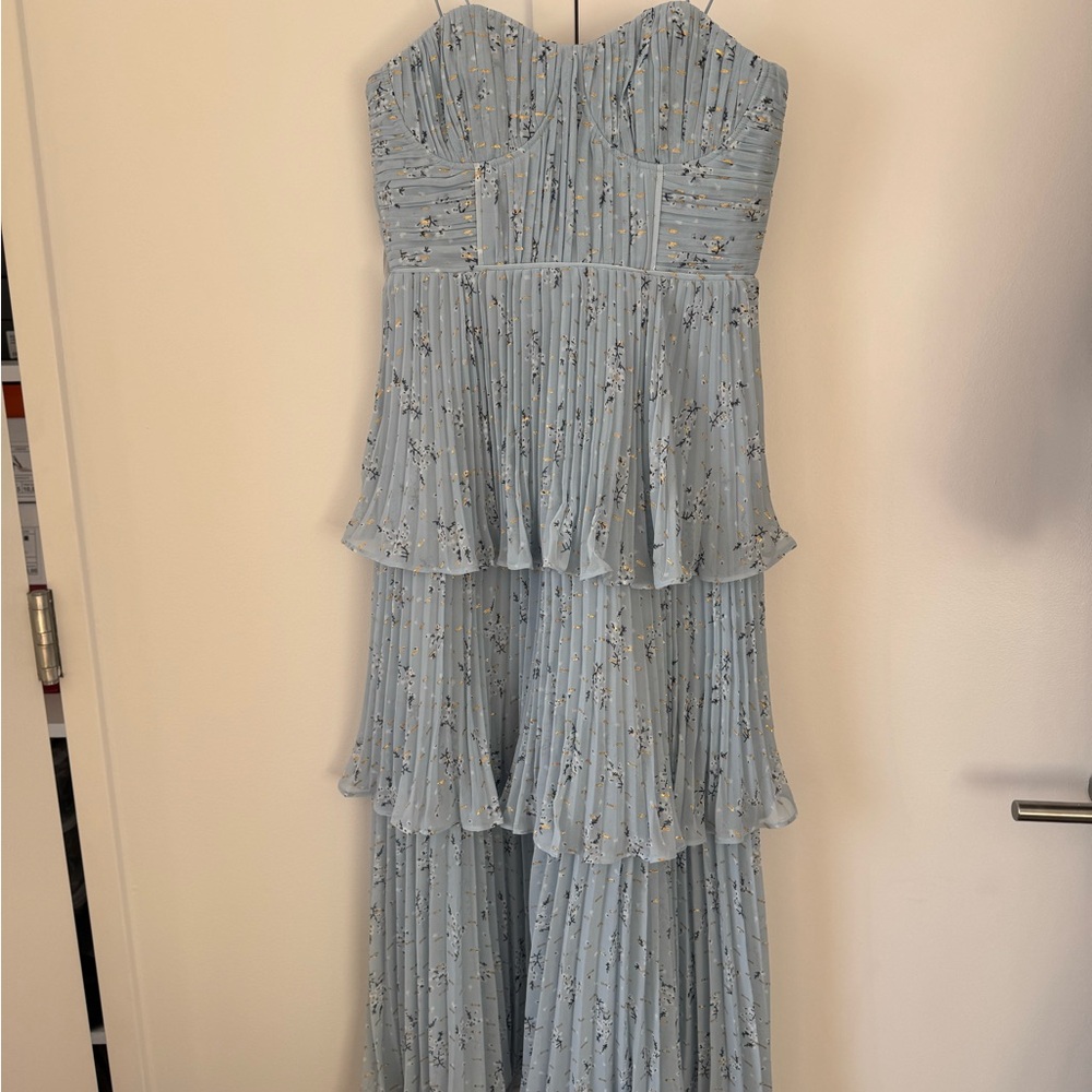 *New*Self-Portrait Light Blue Strapless Dress